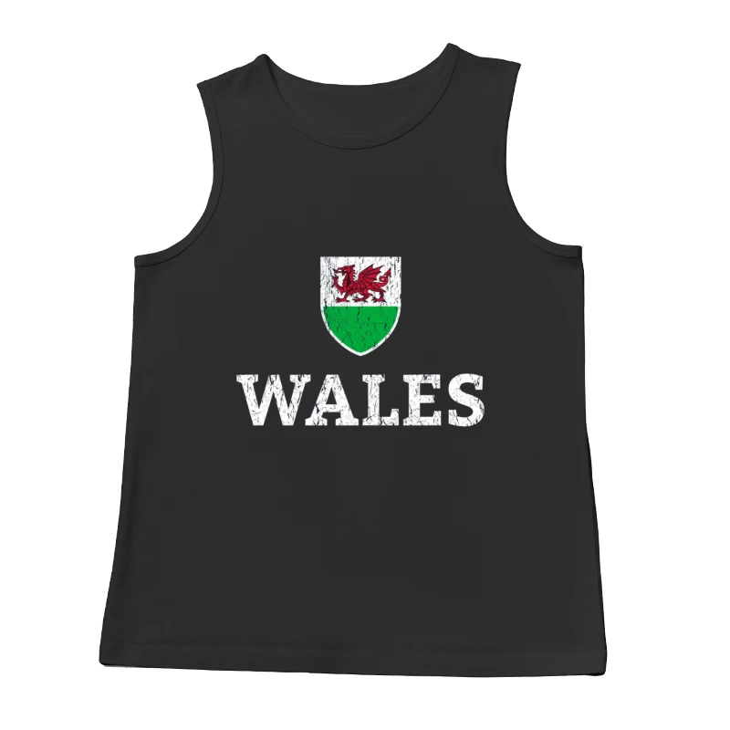 Welsh Dragon Shield with Distressed Text Design Male Tank Top