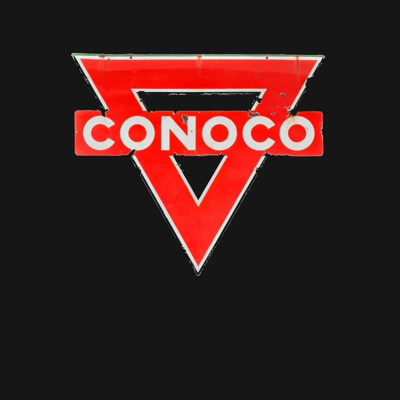 Vintage Conoco Gas Station Triangle Logo Sign Male T-Shirt