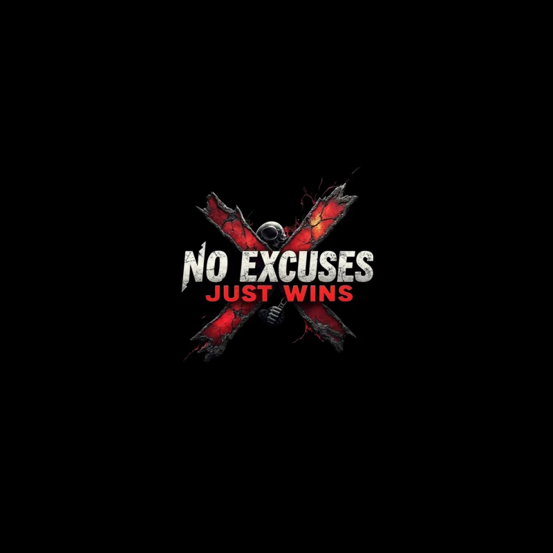 Motivational Logo: No Excuses Just Wins iPhone Case