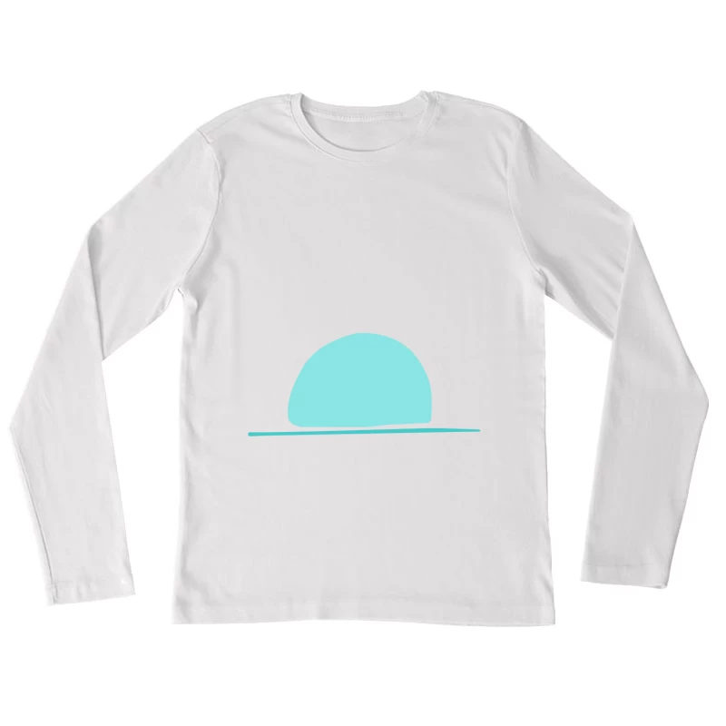 Illustration minimaliste de demi-cercle bleu Femme Manches Longues T-Shirt