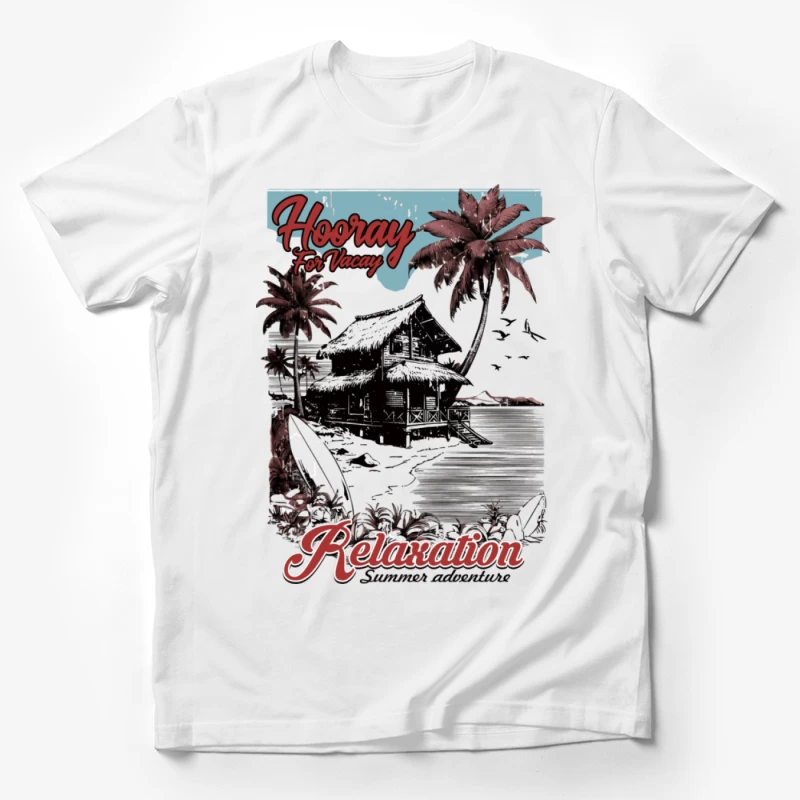Hütte am Strand für Entspannung Herren T-Shirt