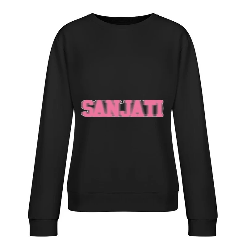 Rosa Graffiti-Text Damen Pullover Sweatshirt