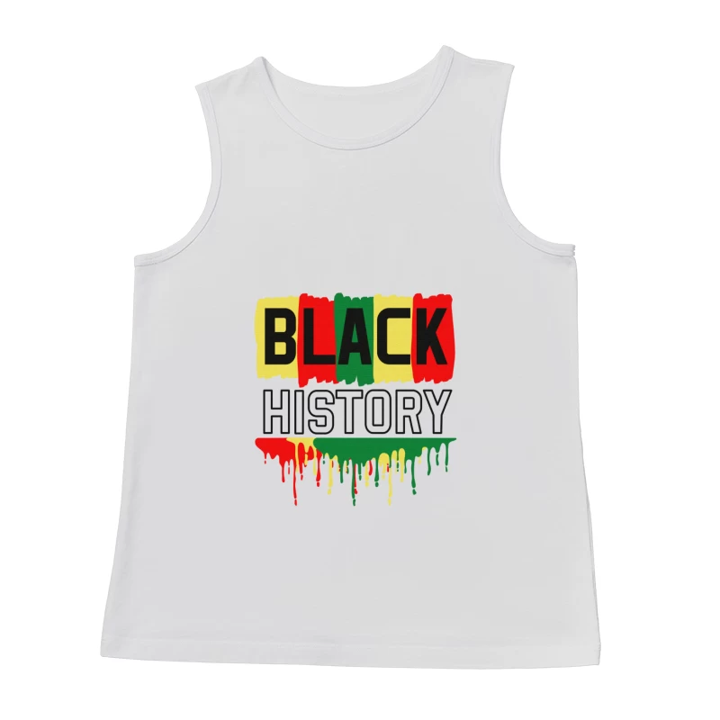 Black History Design mit Farben Rot, Gelb und Grün Herren Tanktops