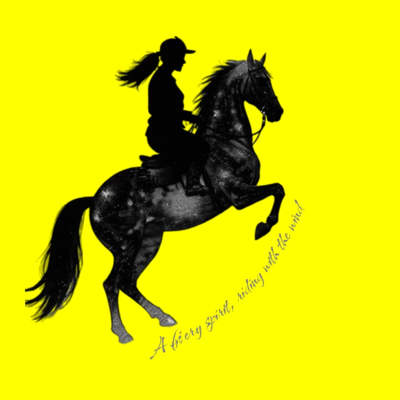 Horse rider with quotes ahillouette Pin