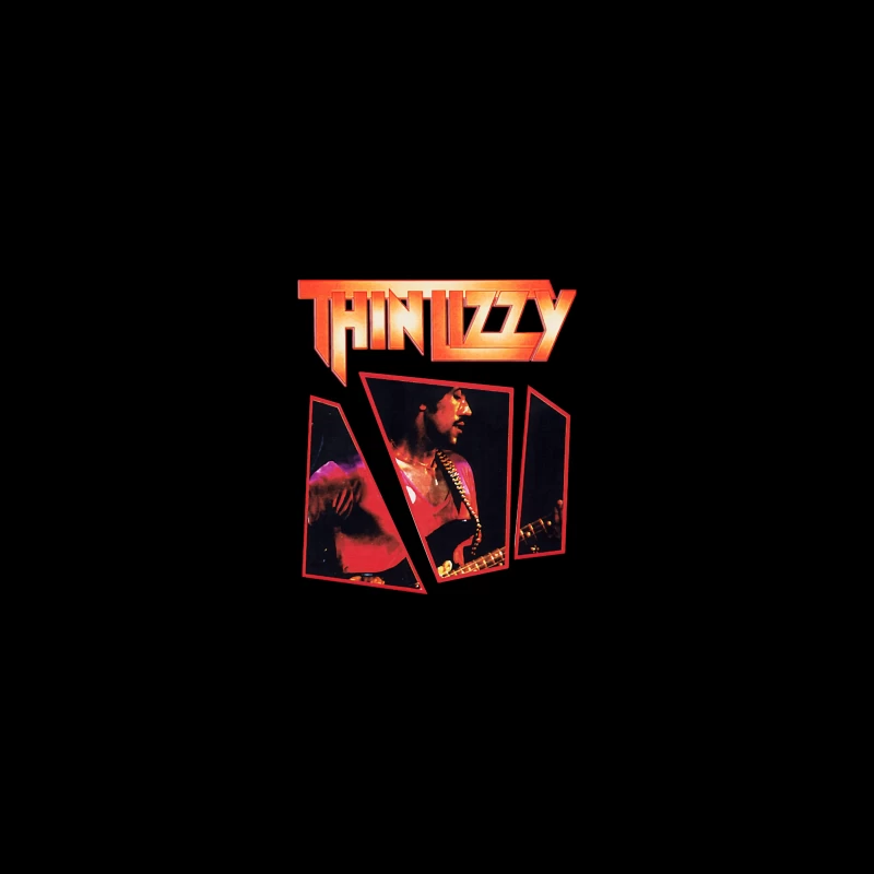 Thin Lizzy Vintage Concert Album Art with Red Typography Desk Mat