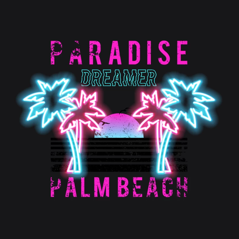 Rêve de Palm Beach: Paradis Neon Homme Sweat à capuche