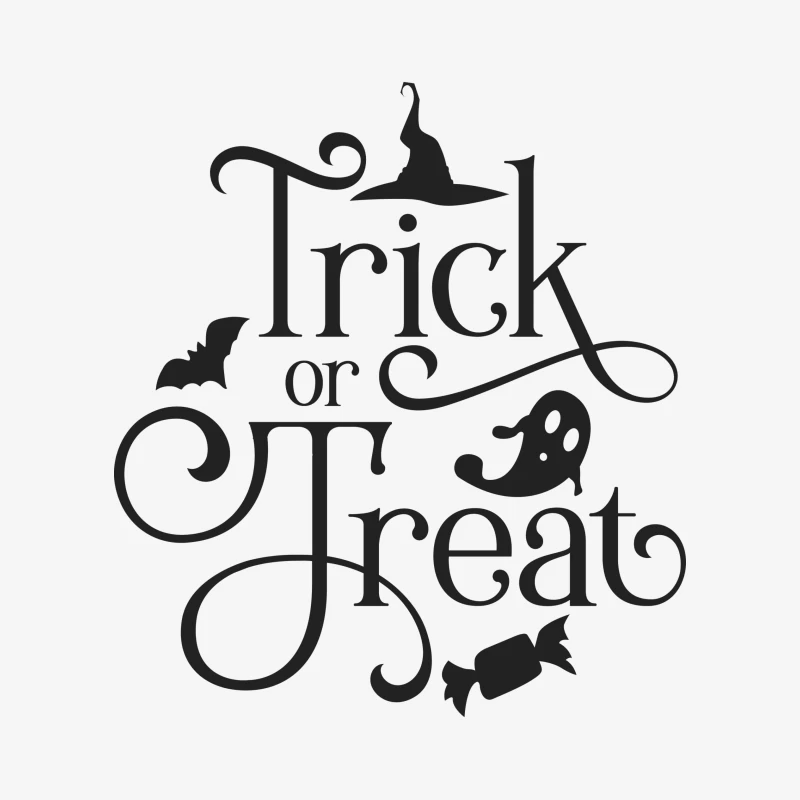 Trick or Treat d'Halloween avec Fantôme et Chapeau de Sorcière Homme Sweat-shirt à enfiler