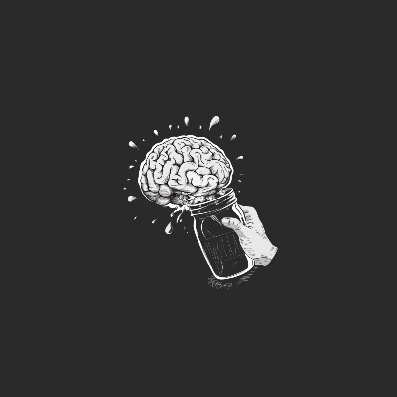 brain jar hand sketch creativity imagination concept art surreal Baseball Cap