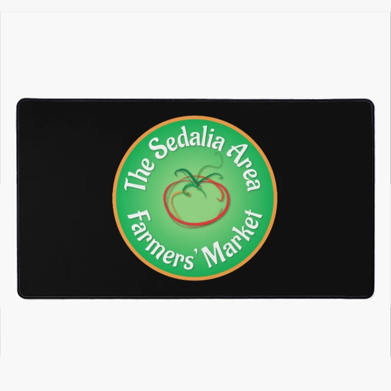 Sedalia Area Farmers' Market Circular Green Logo with Tomato Design Desk Mat