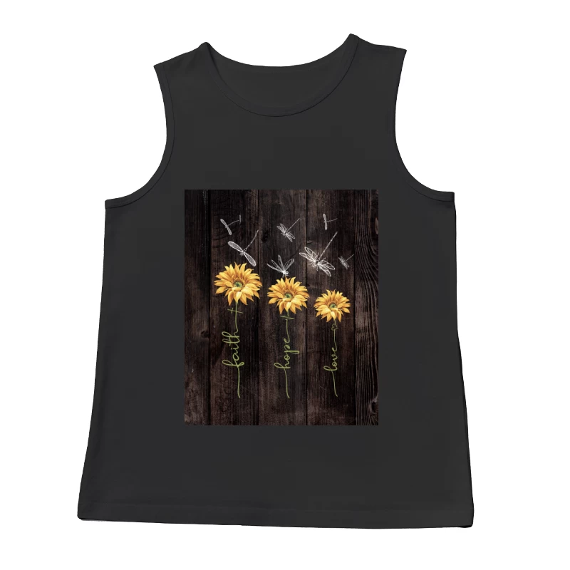 Fleurs et libellules sur fond boisé Homme Débardeur