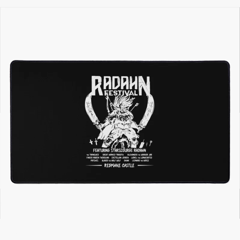 Black and White Manga-Style Festival Poster for Radahn Event Desk Mat