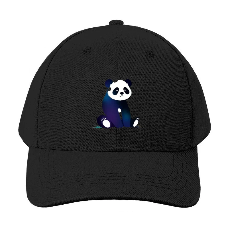 Cute Blue Gradient Cartoon Panda Illustration Baseball Cap