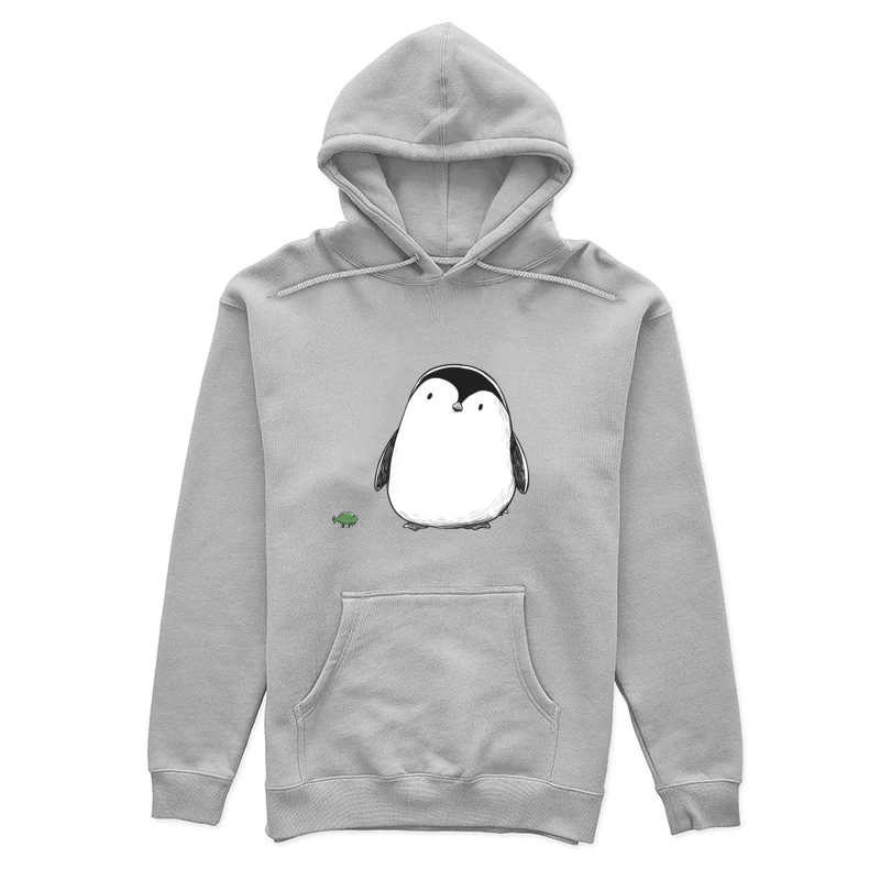 Cute Minimalist Cartoon of Penguin Meeting Beetle Female Pullover Hoodie