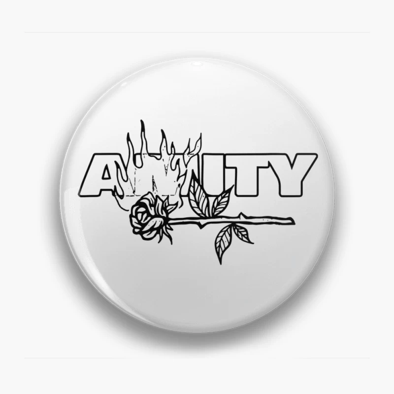 The Amity Affliction Fire Rose Pin