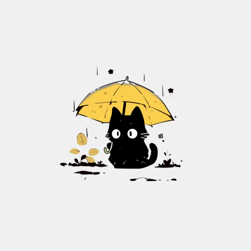 Chat noir avec un parapluie sous la pluie Homme Débardeur