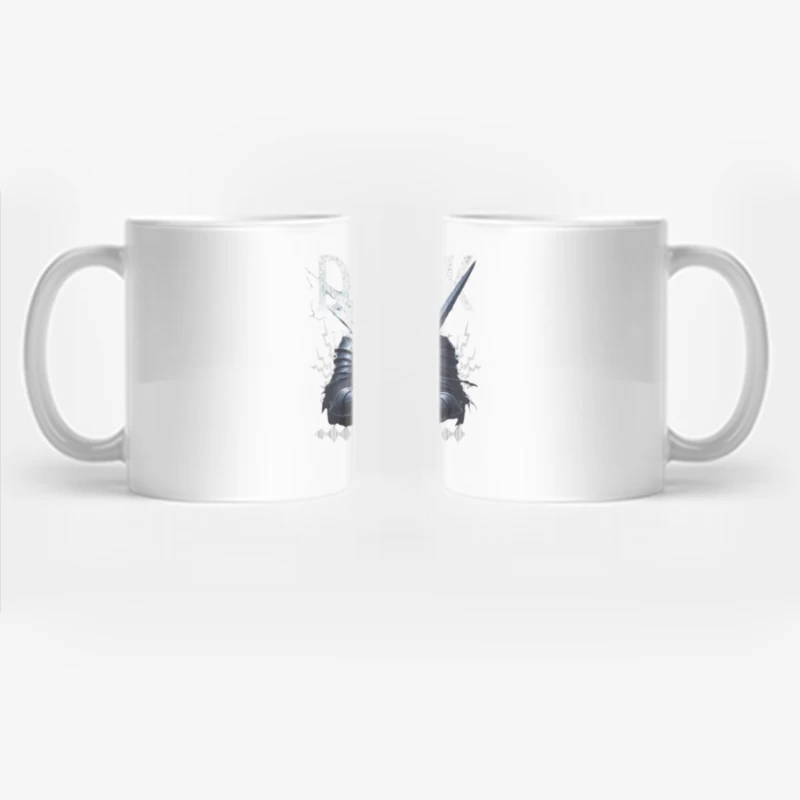 Dark Knight with Ancient Blade - Fantasy Warrior Illustration Coffee Mug