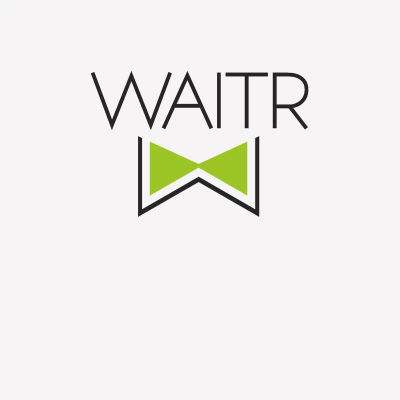 Waitr Food Delivery Service Logo with Green Bowtie Design Female T-Shirt