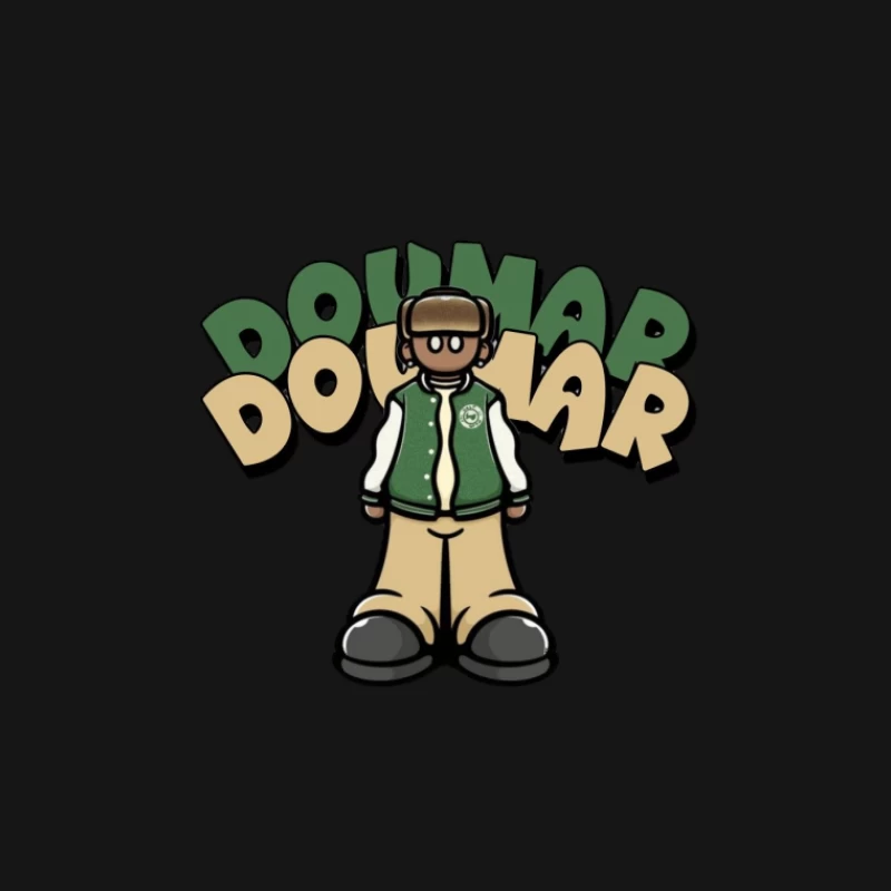 Cartoon-Figur mit Buchstaben-Design Herren T-Shirt