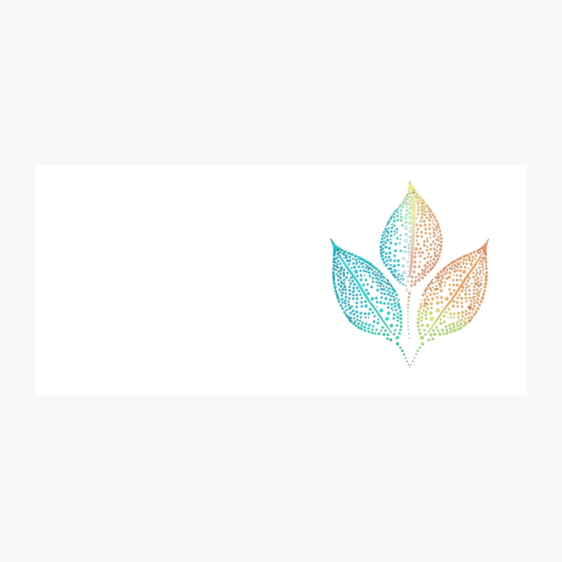 Colorful Dotted Leaf Logo: Minimalist Nature-Inspired Abstract Design Coffee Mug