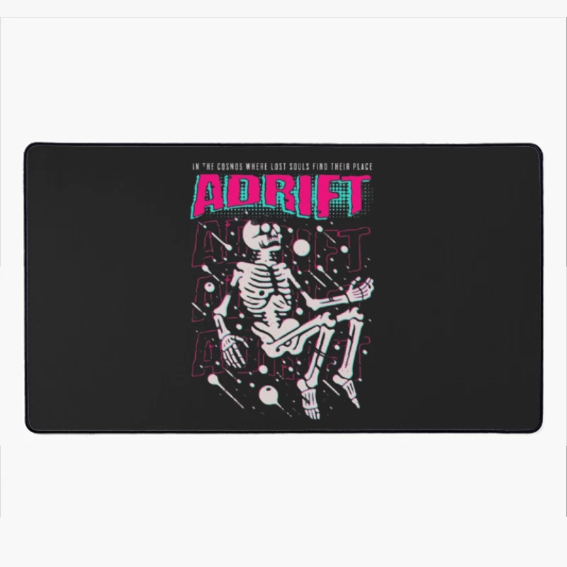 Adrift Skeletal Typography Design in Retro Punk Style Desk Mat