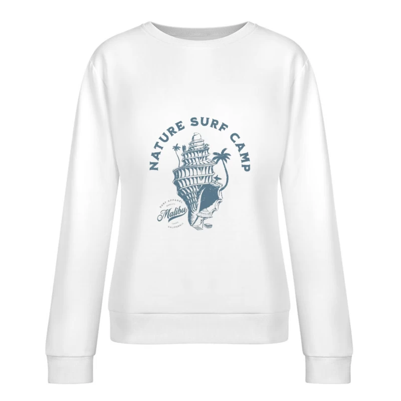 Natur Surf Camp Muschel Design Damen Pullover Sweatshirt