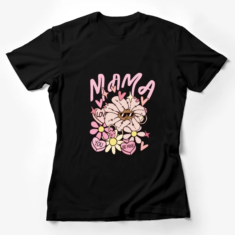 Lustige Mama Blume mit Herzen Damen T-Shirt