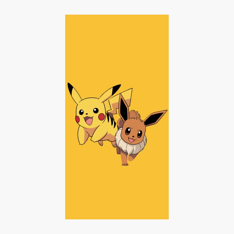Adorable Pikachu and Eevee: Iconic Pokemon Duo iPhone Case