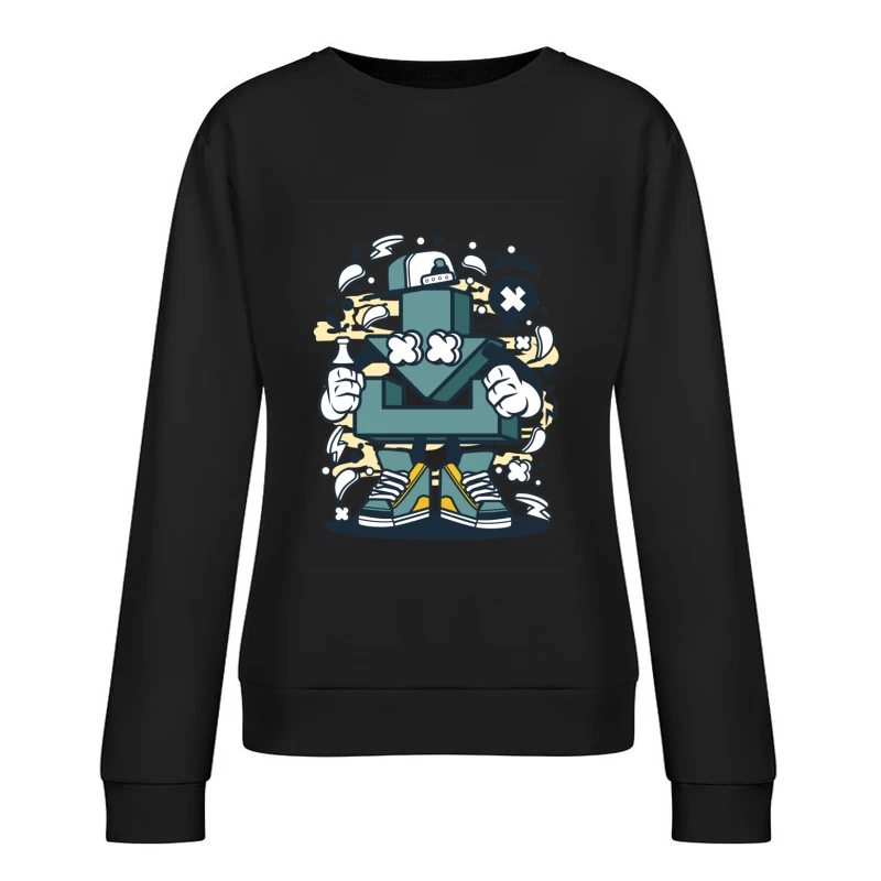 Personnage de bande dessinée graffiti Femme Sweat-shirt à enfiler