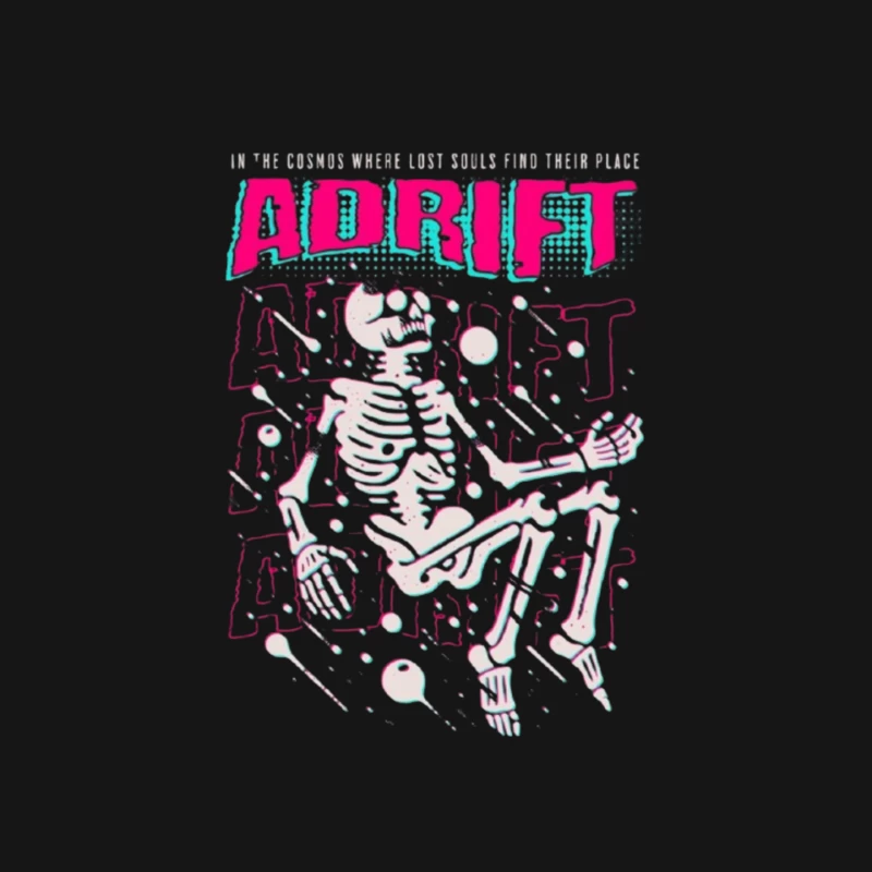 Adrift Skeletal Typography Design in Retro Punk Style Mouse Pad