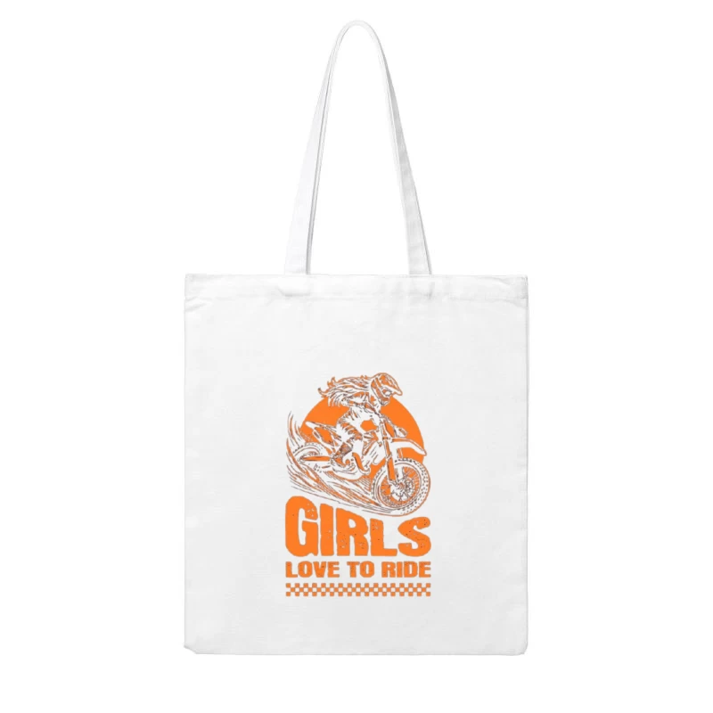 Girls Love to Ride - Motocross Racing Design Cotton Tote Bag