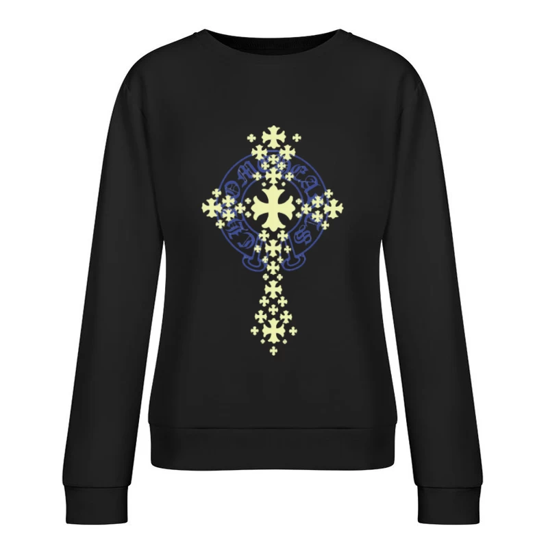 Kreatives Kreuzdesign mit Text Damen Pullover Sweatshirt