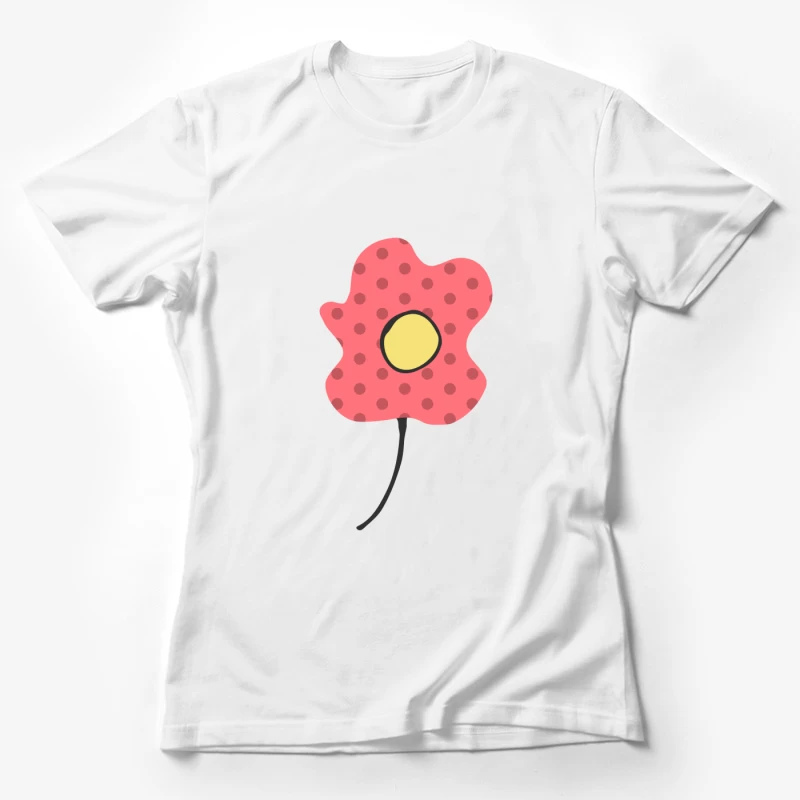 Fleur abstraite avec pois Femme T-Shirt