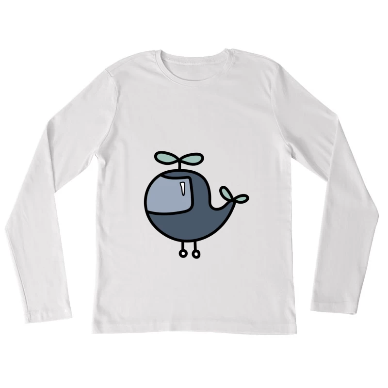 Hélicoptère dessiné mignon Femme Manches Longues T-Shirt