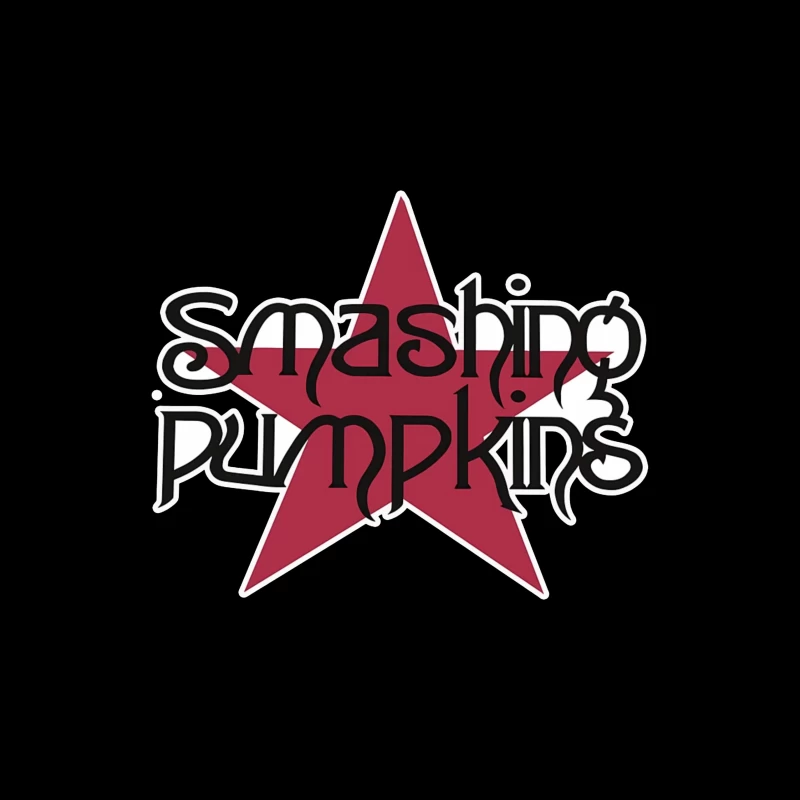 Smashing Pumpkins Alternative Rock Band Logo with Red Star Throw Pillow