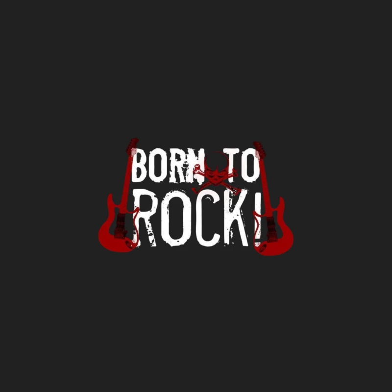 Rock Music Design Featuring Guitars and Skull Bucket Hat