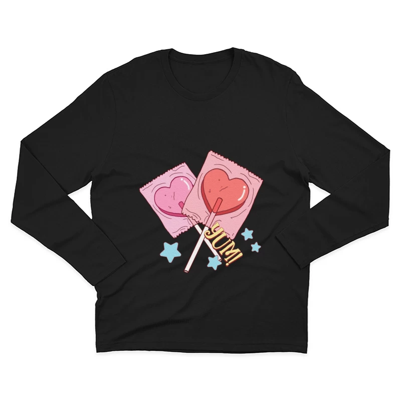 Herzförmige Lutscher Illustration Herren Langarm T-Shirt