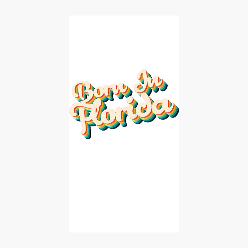 Born In Florida - 80_s Retro Style Typographic Design iPhone Case