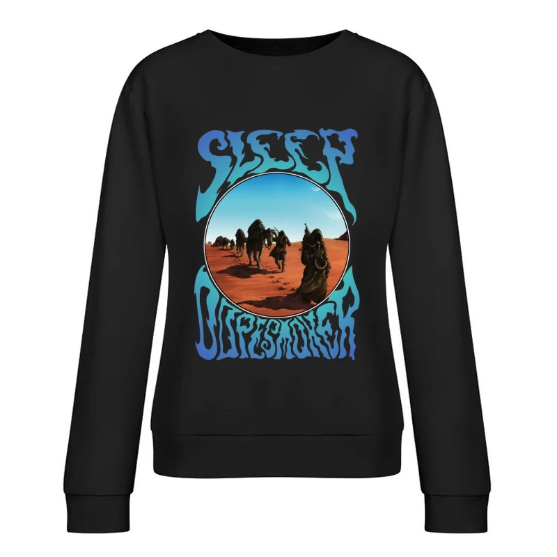 Desert Caravan Through Psychedelic Portal Female Pullover Sweatshirt