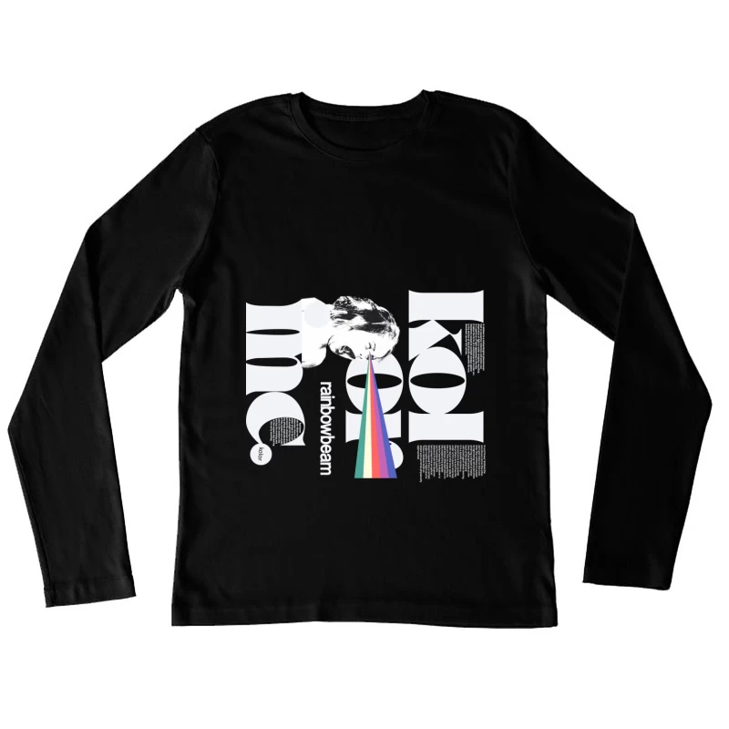 Regenbogenstrahl-Kunstdesign Damen Langarm T-Shirt