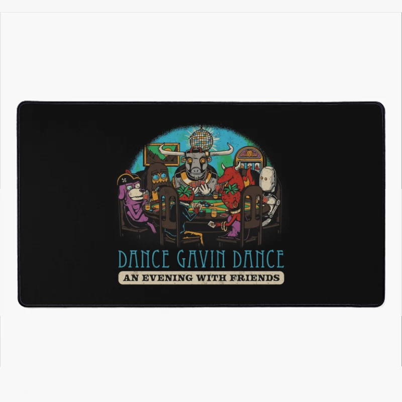 Dance Gavin Dance: Cartoon Characters Playing Poker Under Disco Ball Desk Mat