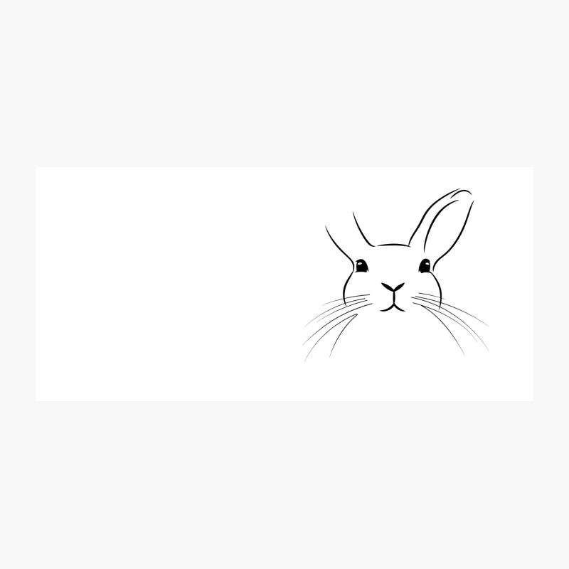Minimalist Line Drawing of Cute Cartoon Rabbit Coffee Mug