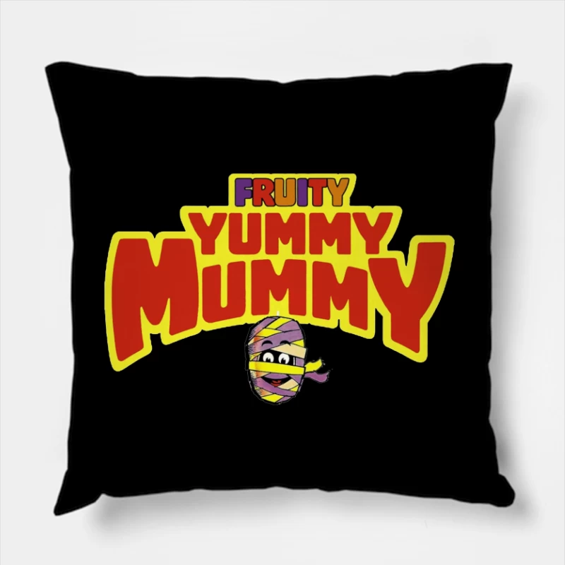 Fruity Yummy Mummy Cartoon Character Logo Throw Pillow