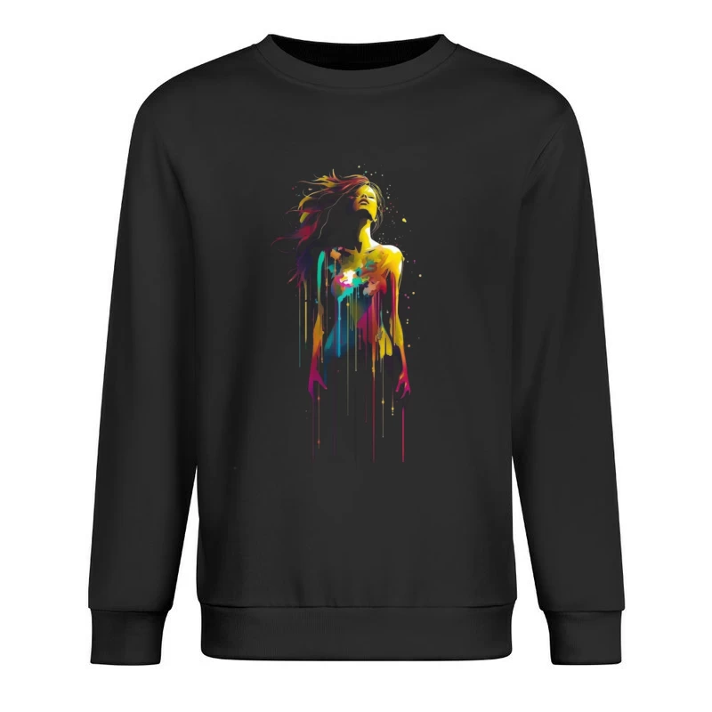 Colorful Abstract Woman Male Pullover Sweatshirt