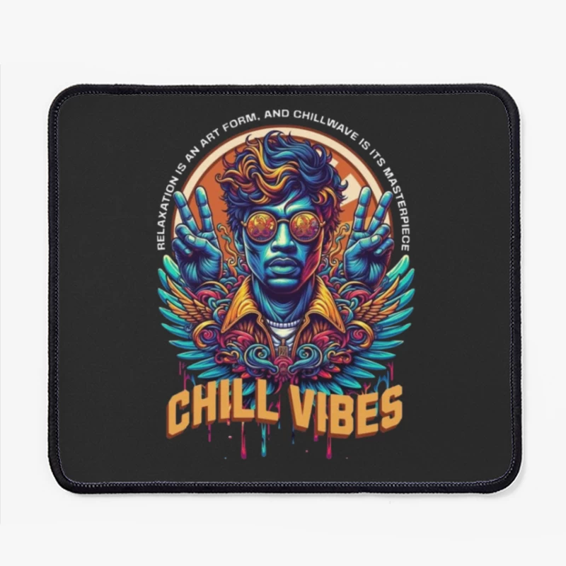 Psychedelic Peace and Chill Vibes Retro Art Design Mouse Pad