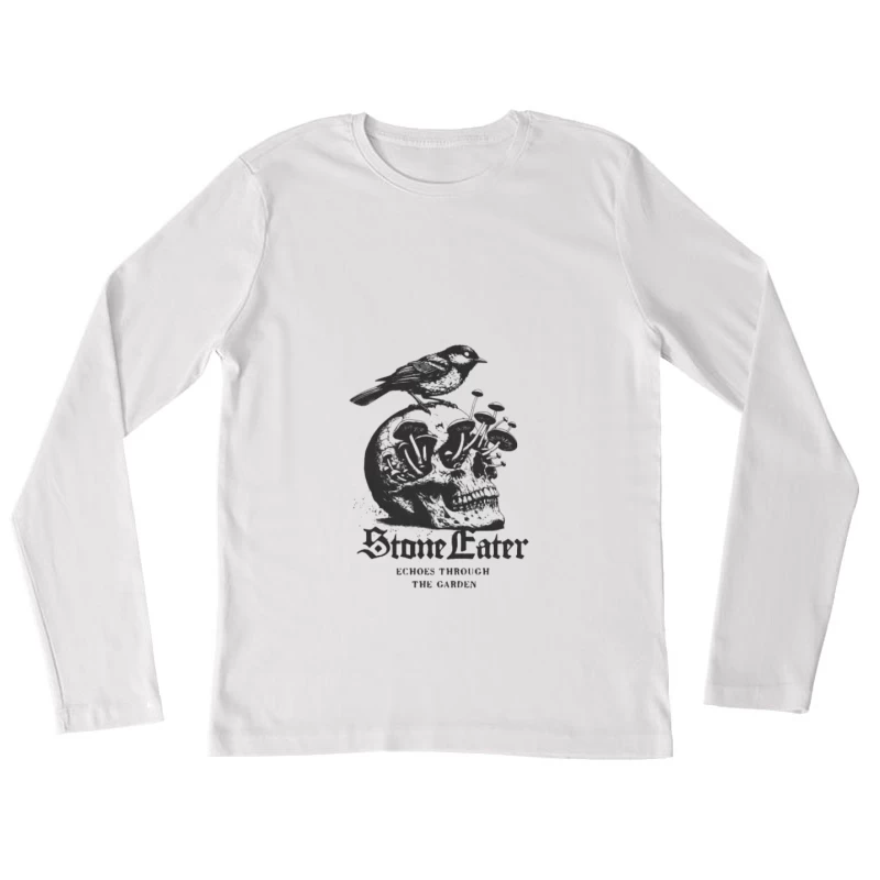 Crâne avec un oiseau Femme Manches Longues T-Shirt