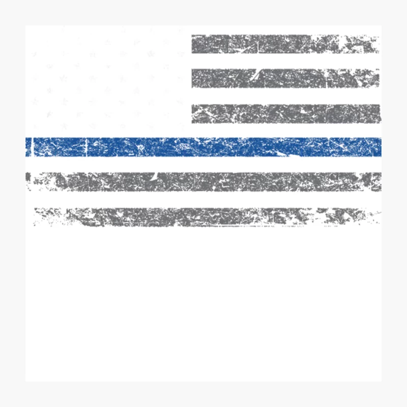 Distressed Thin Blue Line Flag Symbolizing Police Support Pin