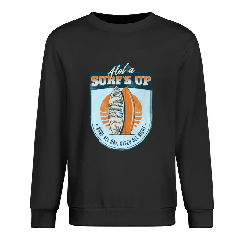 Surfbrett-Design mit Aloha-Motto Herren Pullover Sweatshirt