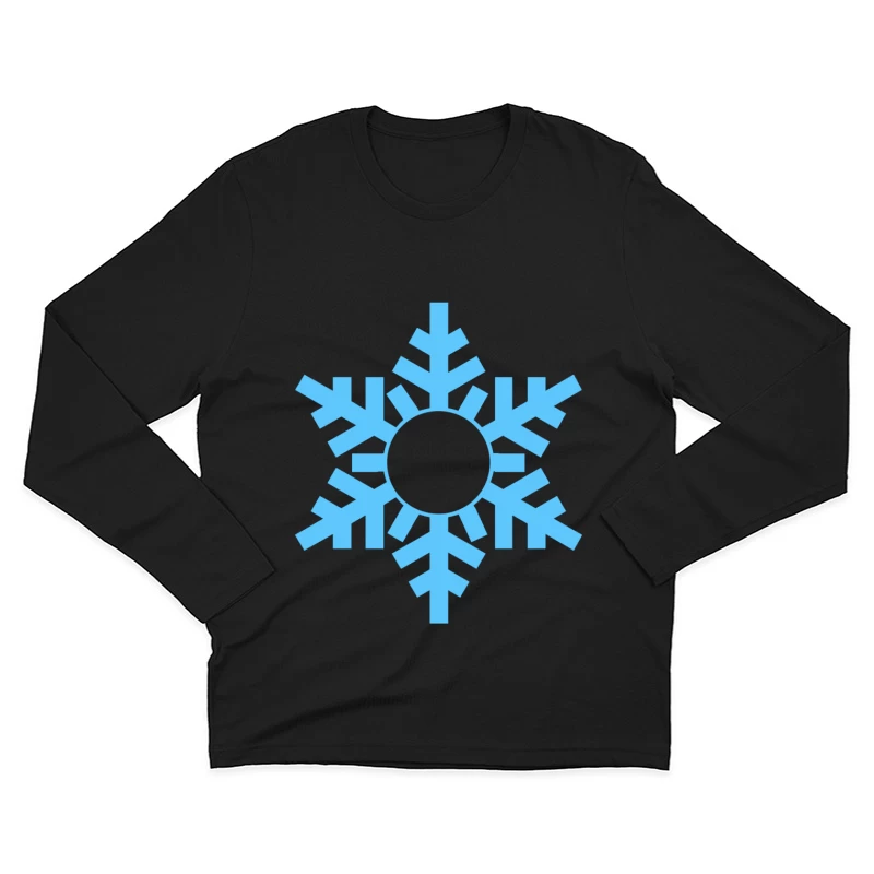 Flocon de neige bleu stylisé Homme Manches Longues T-Shirt