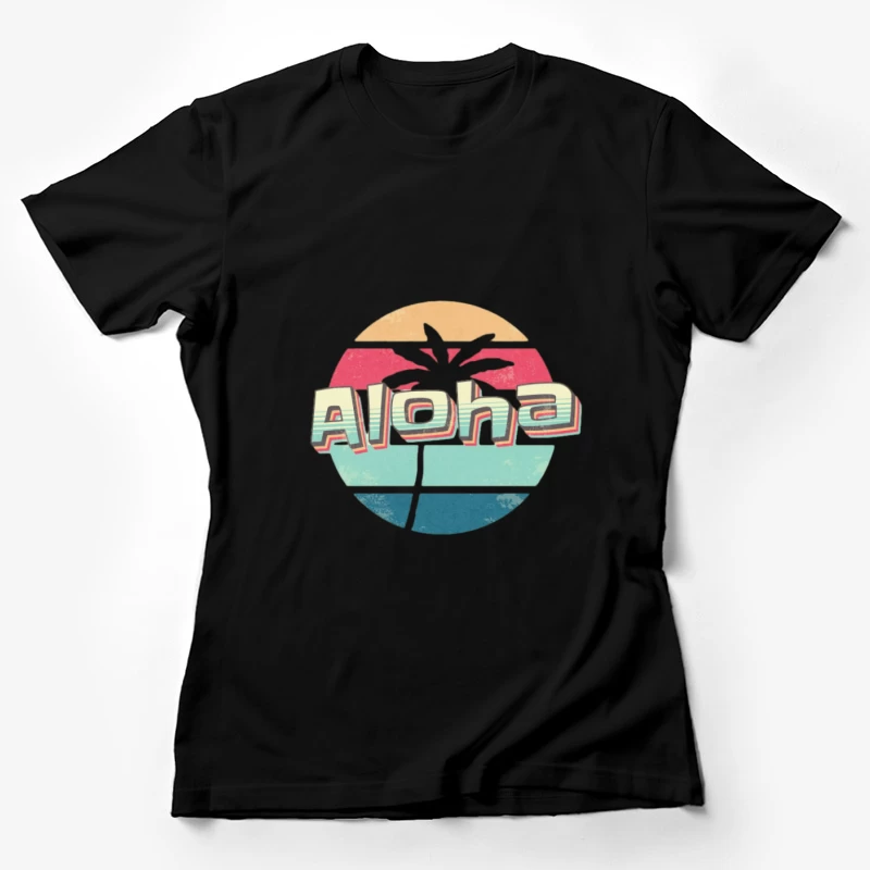 Conception Vintage Aloha avec Palmier Femme T-Shirt