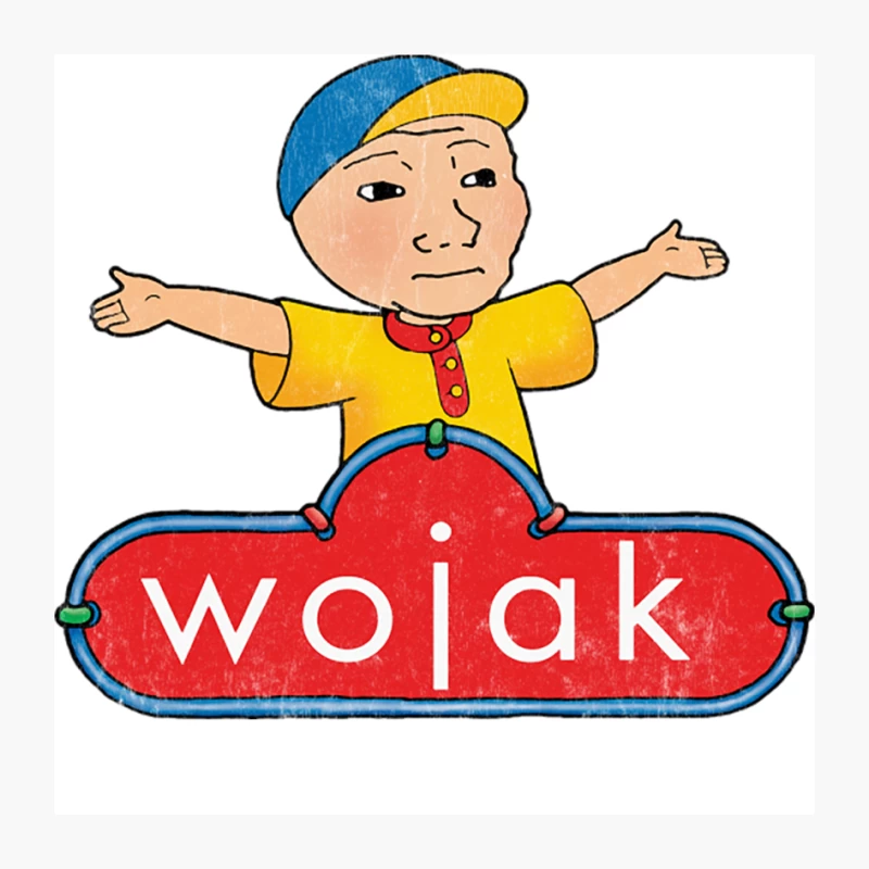 Caillou Wojak Meme Design Pin